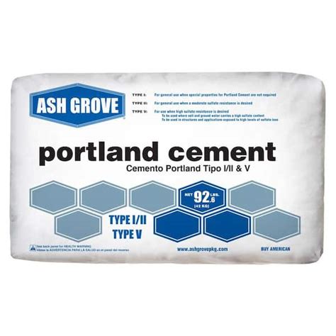 Ash Grove 92.6 lb. Portland Type I/II/V Cement Concrete Mix 100.92.AG.V ...