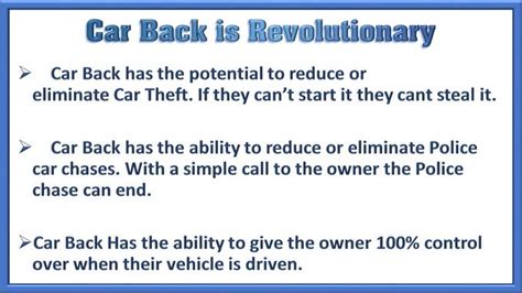 Car Back is a device to remotely disable your vehicle in the event it ...