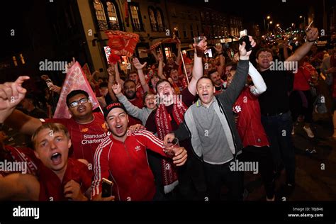 Liverpool fans celebrate their sides' victory in the UEFA Champions ...