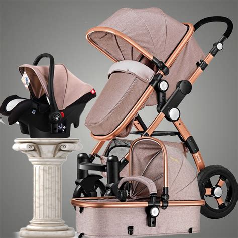 2019 Gold Baby Stroller High Landscape Can Sit Or Lie Shock Deck ...