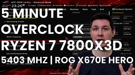 5 Minute Overclock: AMD Ryzen 7 7800X3D to 5403 MHz - 5 Minute Overclock