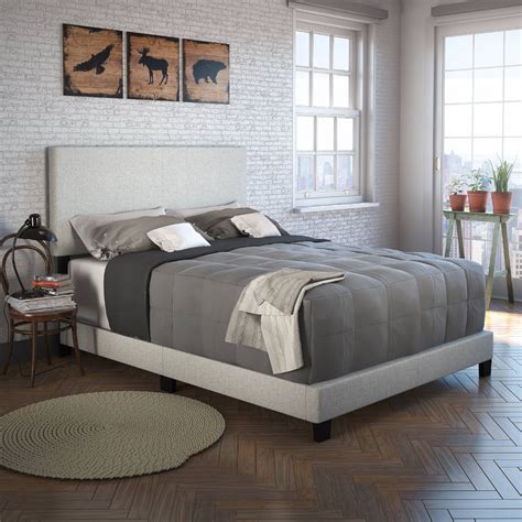 Boyd Sleep Milan Upholstered Linen Platform Bed, Queen, White - Walmart.com