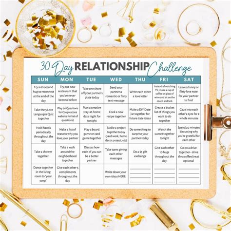 Free Printable 30 Day Relationship Challenge to Put Love First