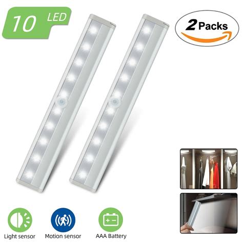 Motion Sensor Light Indoor, 10 LED Motion Sensor Closet Lights Battery ...