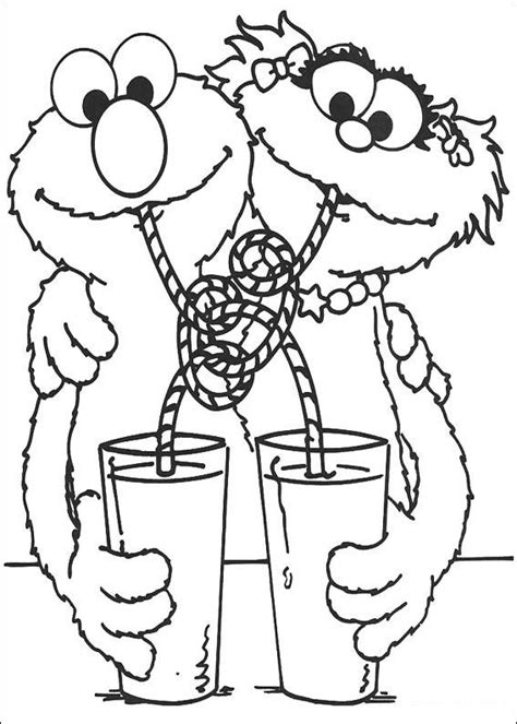 Elmo and Zoe | Elmo coloring pages, Sesame street coloring pages, Bird ...