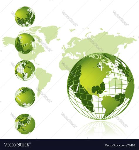 World map 3d globe series Royalty Free Vector Image