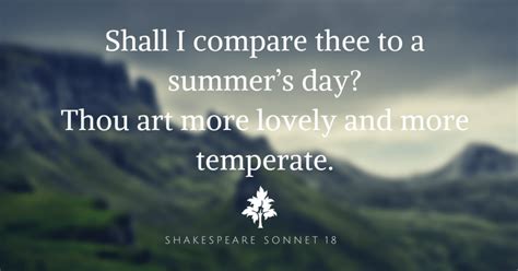 Shakespeare Sonnet 18, Shall I compare thee to a summer’s day?