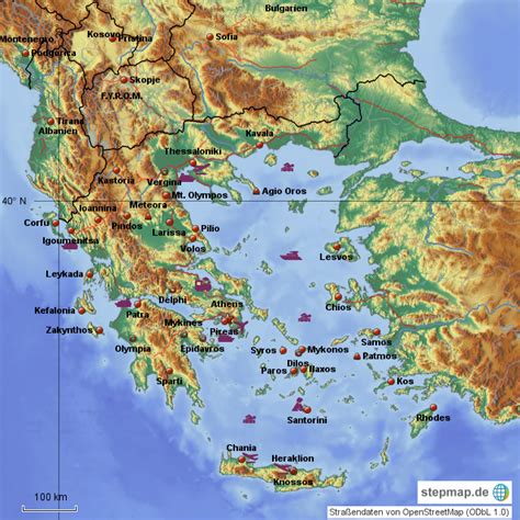 StepMap - Griechenland - Landkarte für Griechenland