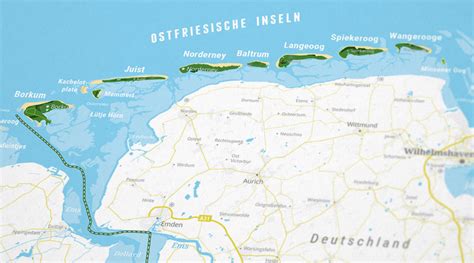 North Sea – Map of the Frisian Islands - Marmota Maps