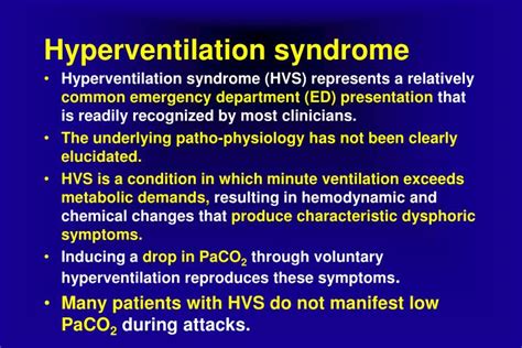 PPT - Hyperventilation syndrome BY AHMAD YOUNES PROFESSOR OF THORACIC ...