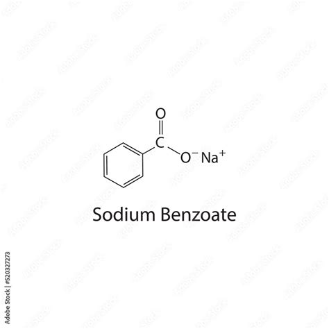 Sodium benzoate chemical structure on white background. Stock Vector ...