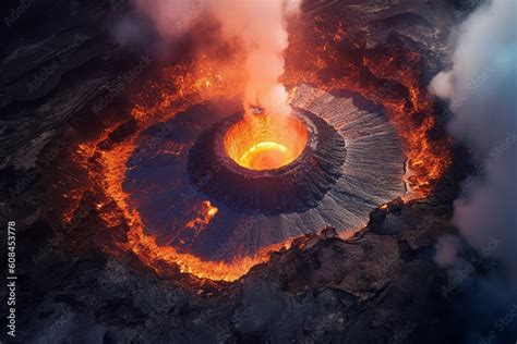 Volcanic eruption. Climate change concept. AI generated, human enhanced ...