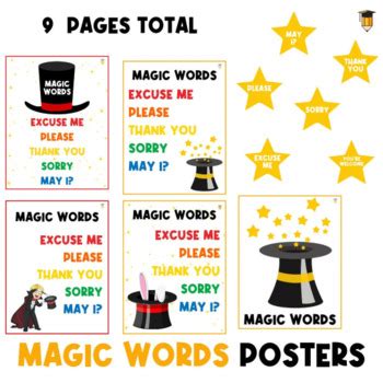 MAGIC WORDS | Classroom Poster Signs | Decor | Visual | Kindergarten ...