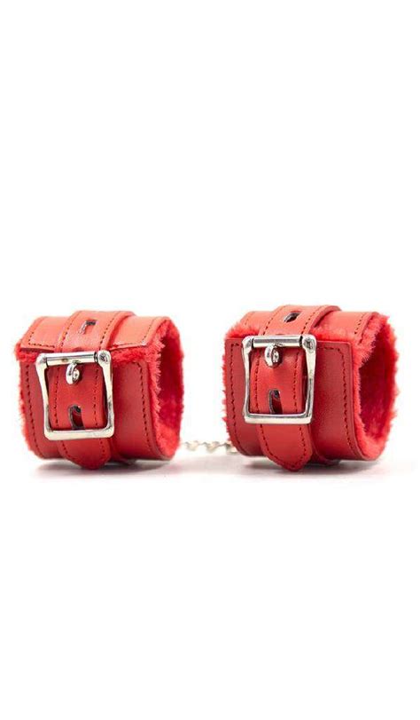 Fur Lined Vegan Cuffs with Locking Buckle - Passion Online