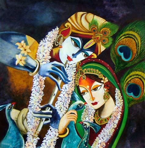 BUY PAINTINGS ONLINE 'IMMORTAL LOVE - RADHA KRISHNA'