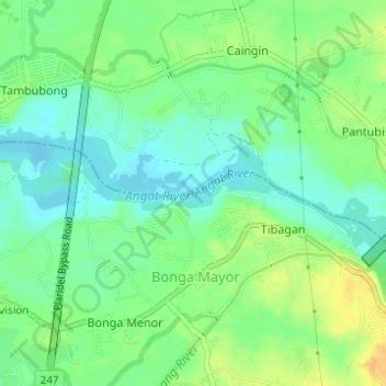 Angat River topographic map, elevation, terrain