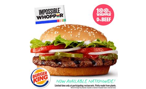 Burger King to Offer Impossible WHOPPER | 2019-08-06 | Prepared Foods