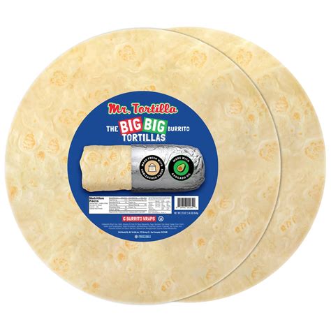 Buy Mr. Tortilla Big Big Burrito Wraps - 12-13" - Small-Batch Artisan ...