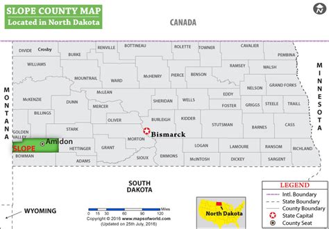 Slope County Map, North Dakota