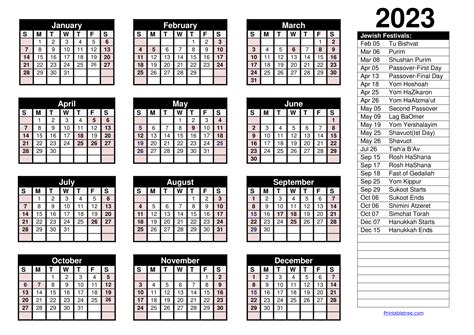 FREE Printable Jewish Calendar 2023, 2024, And 2025, 54% OFF