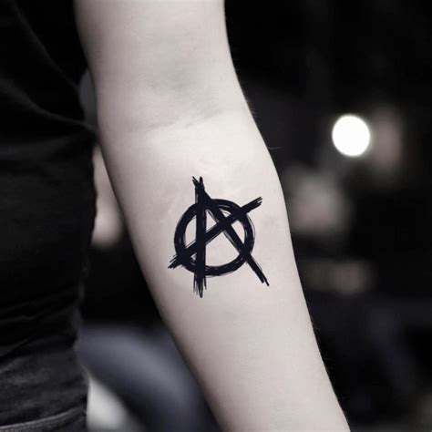 Anarchy Temporary Tattoo Sticker - OhMyTat