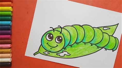 Easy and simple Caterpillar drawing - YouTube