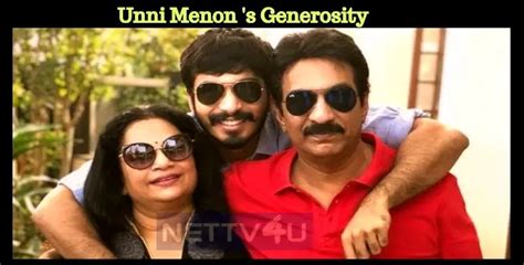 Unni Menon Decided To Donate The Amount Saved For His Son's Marriage ...