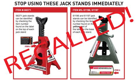 Harbor Freight Recalls Jack Stands Which May 'Drop Suddenly ...