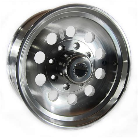 17.5x6.75 Aluminum Modular Trailer Wheel 8 x 6.50 Center Cap & Lug Nuts ...