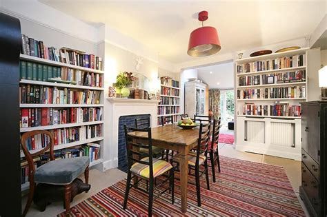 Functional And Smart Dining Room Library Design Ideas With Bookshelves ...