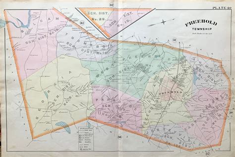 Freehold Township Map Original 1889 Monmouth County Atlas - Etsy in ...