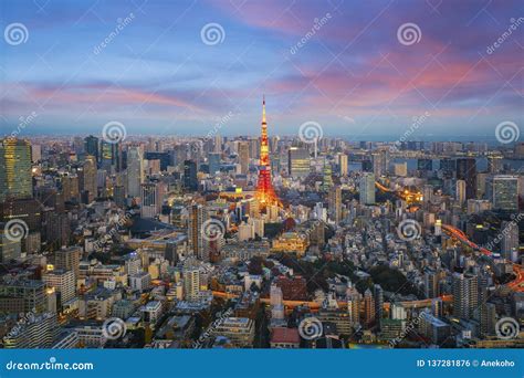 Cityscape for Tokyo Tower in Tokyo City Stock Photo - Image of building ...