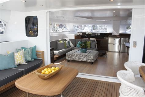 The interior of the beautiful Open Ocean 750 Sailing Catamaran. Hull ...