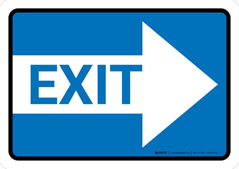 Exit Right Arrow Blue Landscape - Wall Sign