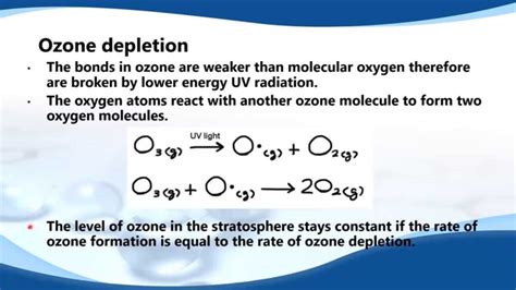 E.4.1 Describe the formation and depletion of ozone in the stratosphere ...