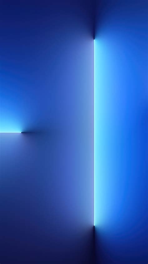 IPhone 13 Pro, iOS 15, Stock, Blue background, Neon Lights, Abstract ...