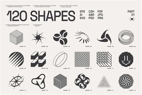 120 Abstract Geometric Shapes for Graphic Design - YouWorkForThem