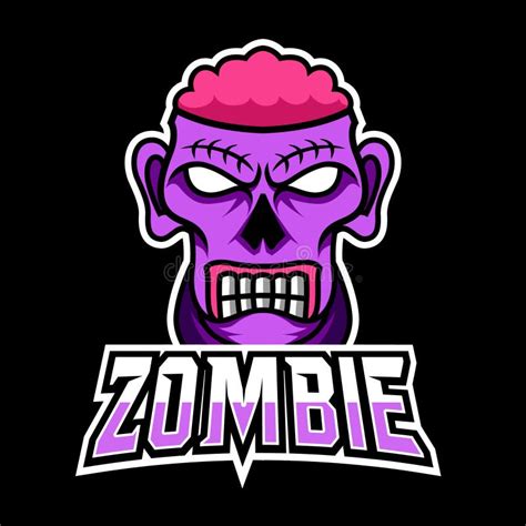 Crazy Zombie Scary Brain Mascot Gaming Logo Design Vector Template ...