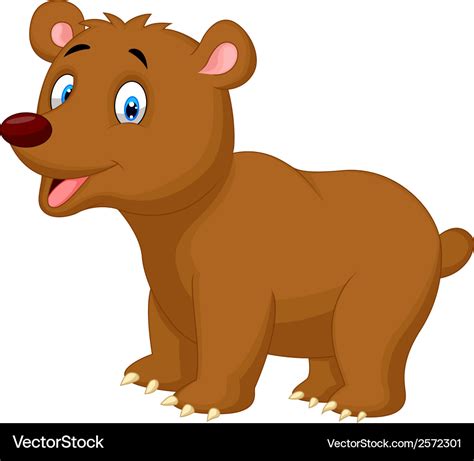 Cute brown bear cartoon Royalty Free Vector Image