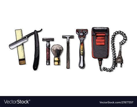 Evolution shaving accessories Royalty Free Vector Image