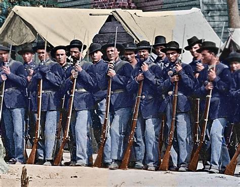 Colorized photo of western soldiers in camp. | Civil war battles ...