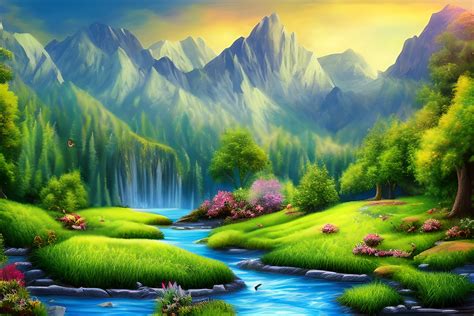 Nature Landscape Background Graphic by Craftable · Creative Fabrica