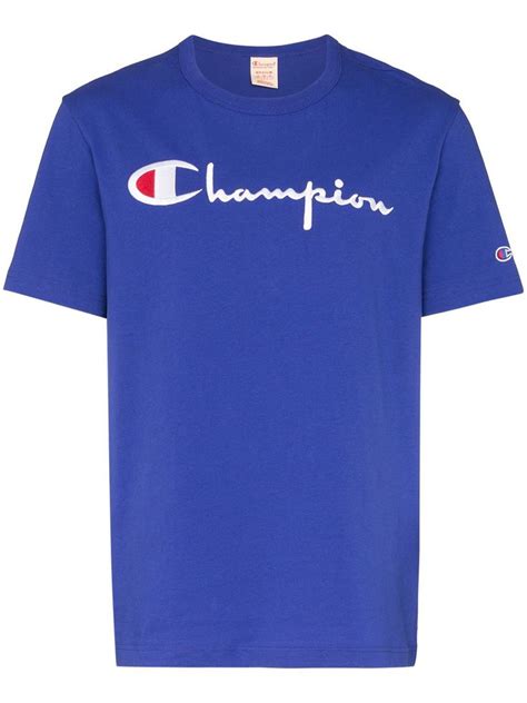 Champion Logo Embroidered T In Blue | ModeSens | Champion clothing ...