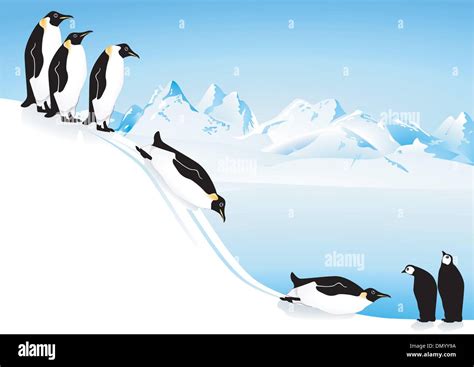 Snow penguin slide Stock Vector Images - Alamy