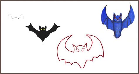 How to draw a Bat for Halloween - Easy Step by Step - Tina Lewis Art