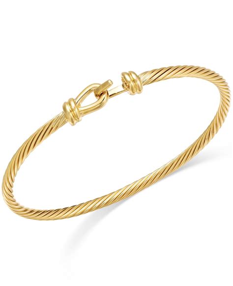 Lyst - Macy'S Twisted Cable Bangle Bracelet In 14k Gold in Metallic