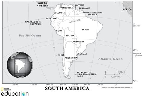 Physical Features Of South America Map - Alvera Marcille