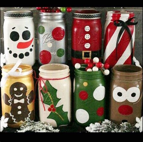 Christmas Decorated Jam Jars - decorjul