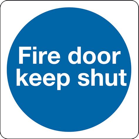 Safety Sign Fire Door Keep Shut 100x100mm Self-Adhesive (Pack of 5) KM14AS