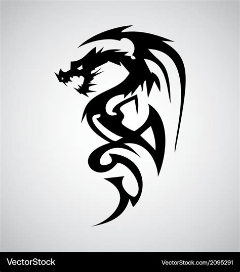 Tribal dragon tattoo design Royalty Free Vector Image